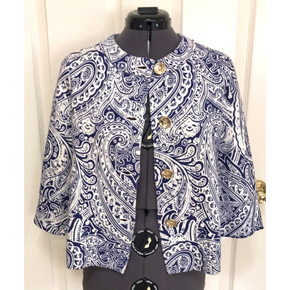 J. McLaughlin Paisley Cardigan Jacket